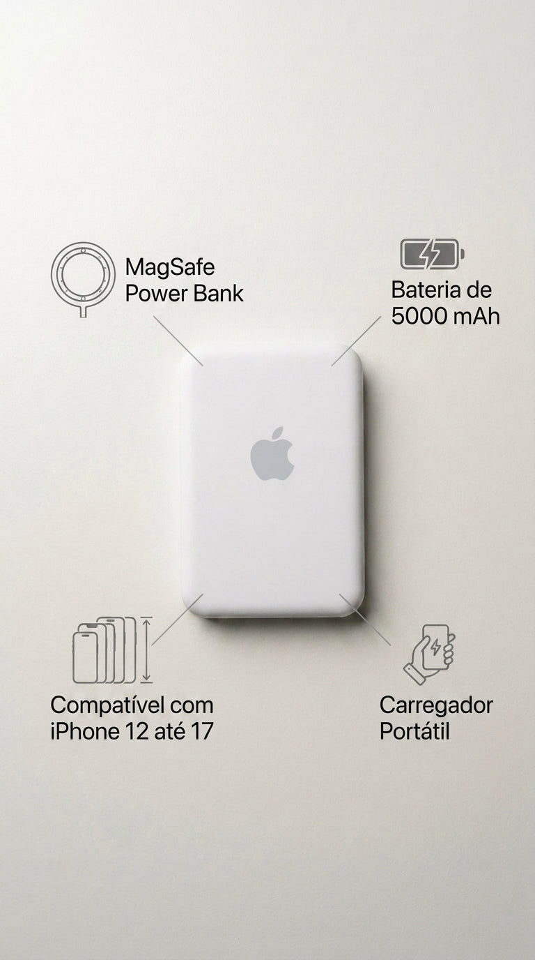 Carregador Power Bank MagSafe - Sem Fio